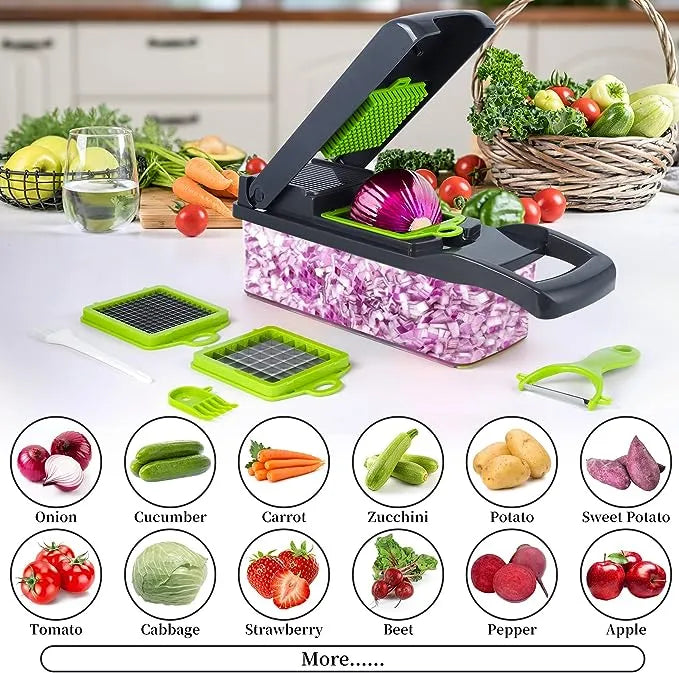 12-in-1 Vegetable Chopper & Slicer with Storage Container