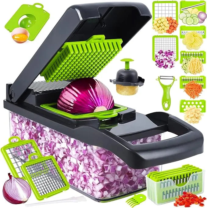 12-in-1 Vegetable Chopper & Slicer with Storage Container